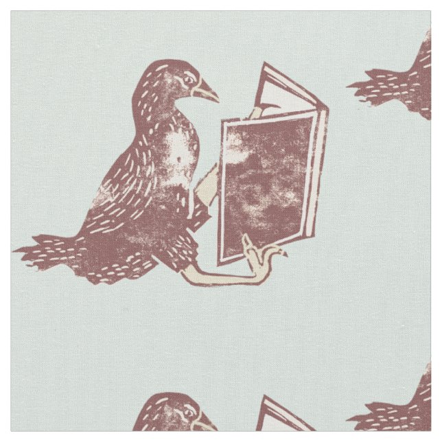 Tissu Weka Bird Lire un livre (Fermer)