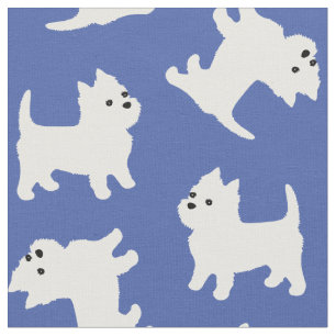 Tissu West Highland White Terriers Couleurs personnalis