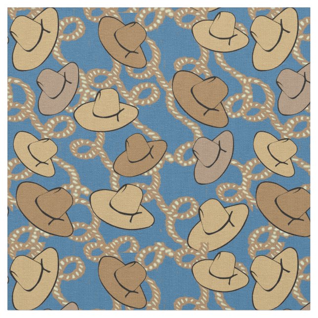Tissu Western Cowboy Casquettes et Lassos Fabric (Fermer)