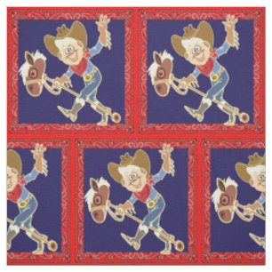 Tissu Western Cowboy On Stick Horse Bandana Trim