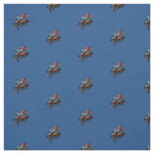 Tissu Western Rodeo Cowboy Bareback Bronc Horse Rider