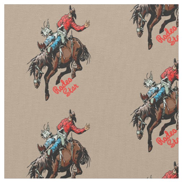 Tissu Western Rodeo Cowboy Bareback Bronc Horse Rider (Fermer)