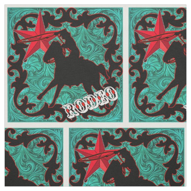 Tissu Western Rodeo Cowboy Roping Faux Leather (Échantillon)