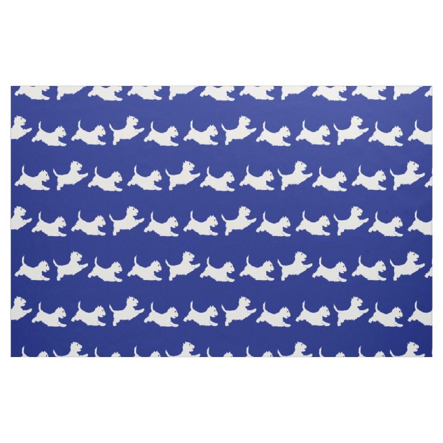Tissu Westies courant sur du bleu (Yard)