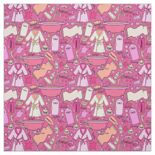 Tissu Whimsical rose beauté et Motif de soin