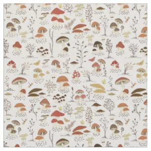 Tissu Whimsical Woodland Champhrooms Motif