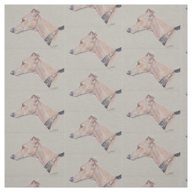 Tissu Whippet Profile Dog Art Fabric (Échantillon)