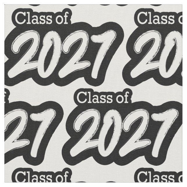 Tissu White Bold Brush Class of 2027 (Fermer)