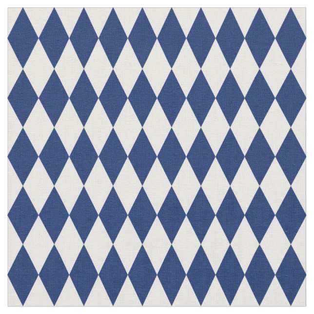 Tissu White & Navy Blue Harlequin Diamonds (Fermer)