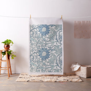 Tissu William Morris Beau motif floral, bleu, rose