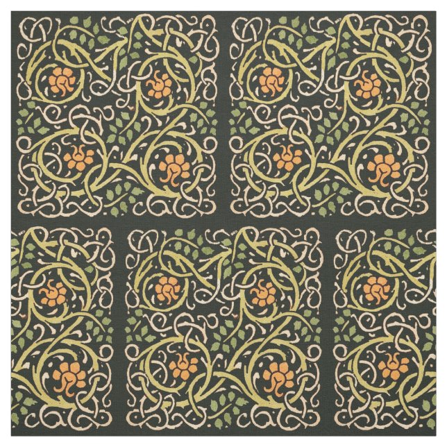 Tissu William Morris Black Floral Art (Échantillon)