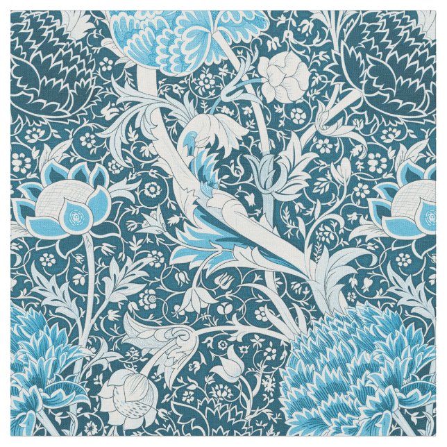 Tissu William Morris Blue Floral Pattern Pre-Raphaelites (Fermer)