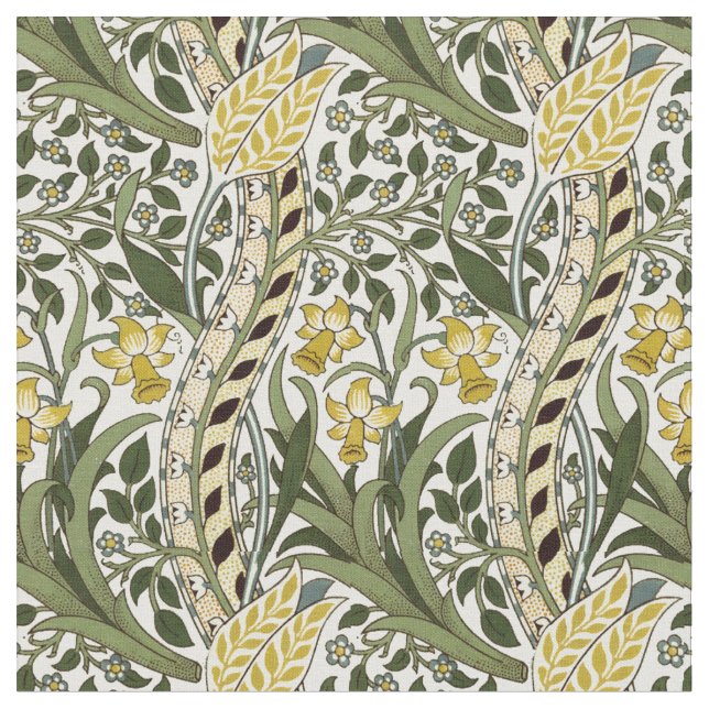 Tissu William Morris Daffodil Motif Vintage (Fermer)