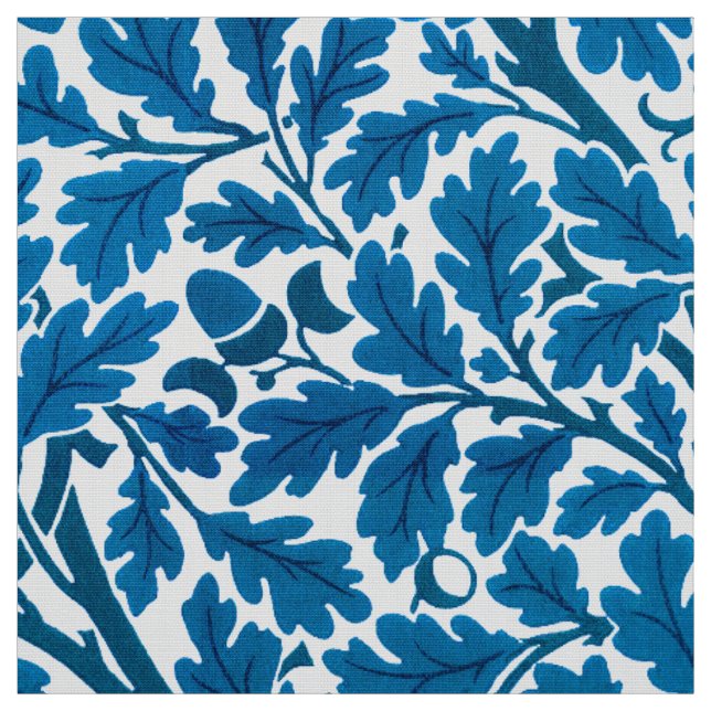 Tissu William Morris Feuilles de chêne, Sapphire bleu et (Échantillon)