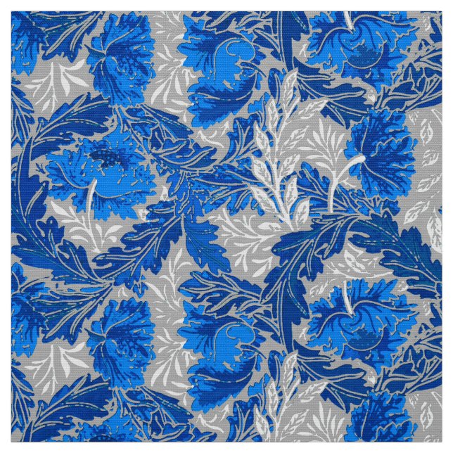 Tissu William Morris Floral, Sapphire Blue and Grey (Échantillon)