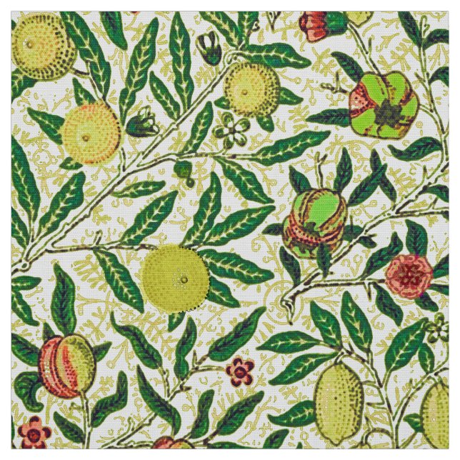 Tissu William Morris Fruits exotiques, jaune citron (Échantillon)