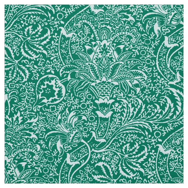 Tissu William Morris Indian, Turquoise et Light Aqua (Échantillon)