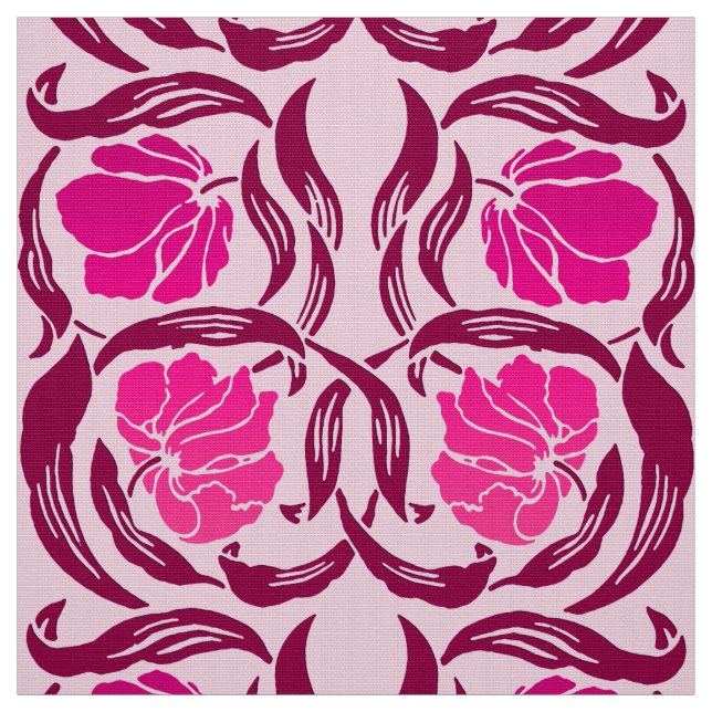 Tissu William Morris Pimpernel, Fuchsia & Pink clair (Échantillon)