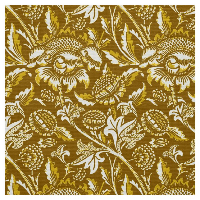 Tissu William Morris Sunflower, jaune moutarde (Échantillon)