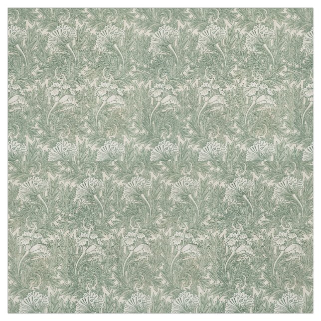 Tissu William Morris tulip fond textile vert (Échantillon)