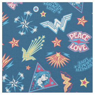 Tissu Wonder Woman Icons & Phases Motif