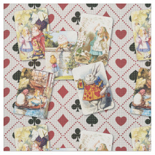 Tissu Wonderland Cards avec Alice et son ami magique
