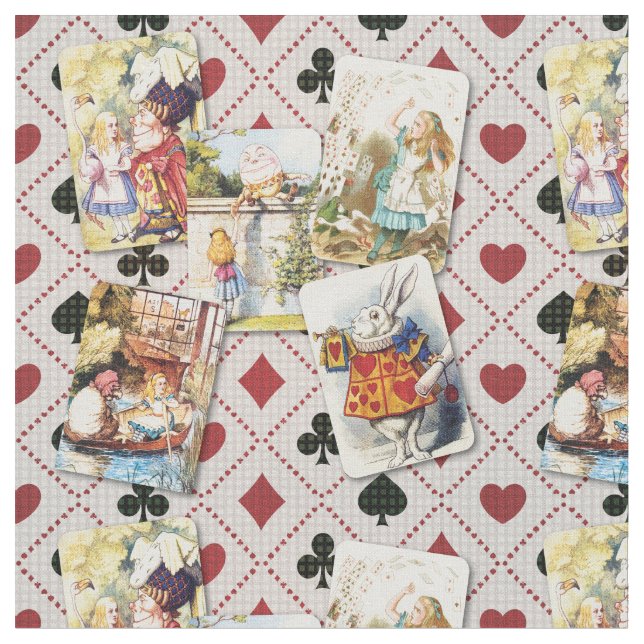 Tissu Wonderland Cards avec Alice et son ami magique (Fermer)