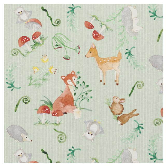 Tissu Woodland Fairytale Créatures Baby Neutral Nursery (Fermer)