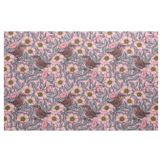 Tissu Wrens en rose (Fat Quarter)