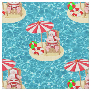 tissu xmas beach santa claus