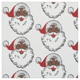 Tissu xmas black santa claus