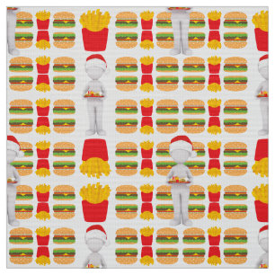 Tissu xmas burger santa claus