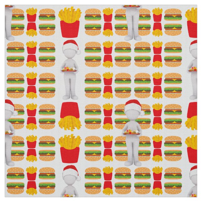 Tissu xmas burger santa claus (Échantillon)