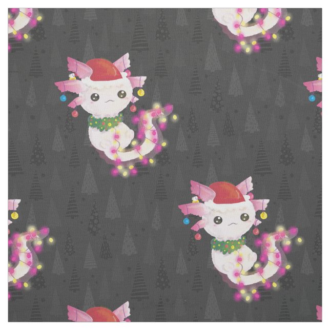 Tissu xmas santa claus axolotl (Échantillon)