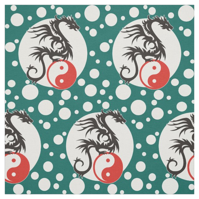 Tissu Yin & Yang Dragon Energy + votre backgr. & idées (Échantillon)