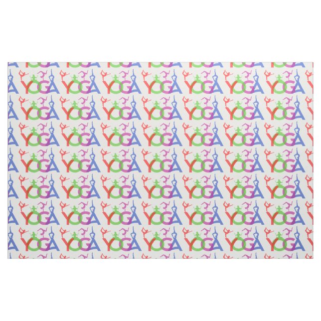 Tissu Yoga Poses Silhouettes Thunder_Cove (Fat Quarter)