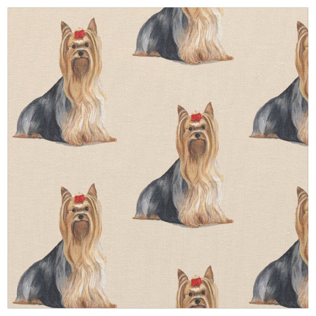 Tissu Yorkshire Terrier Dog Art Fabric (Fermer)