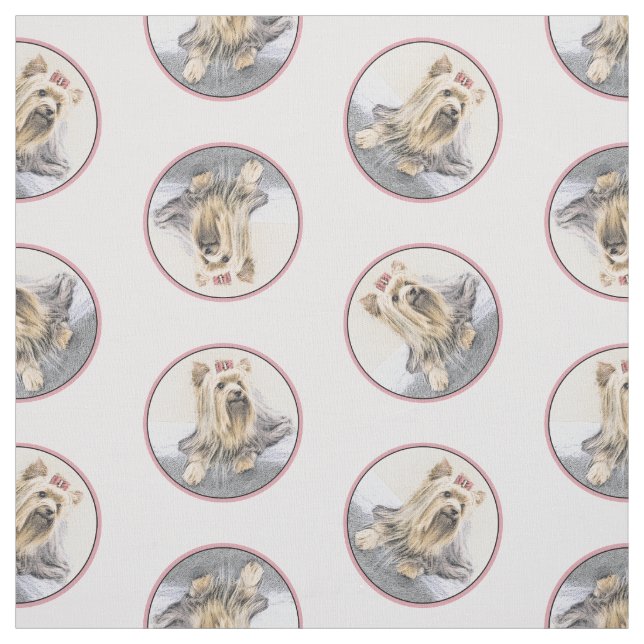 Tissu Yorkshire Terrier Peinture mignonne Chien original (Échantillon)