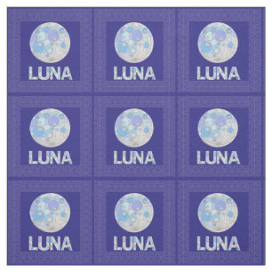Tissu Z Luna geek bleu et pourpre de la Pleine lune de