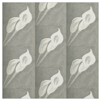 Tissu Zantedeschias de charbon de bois