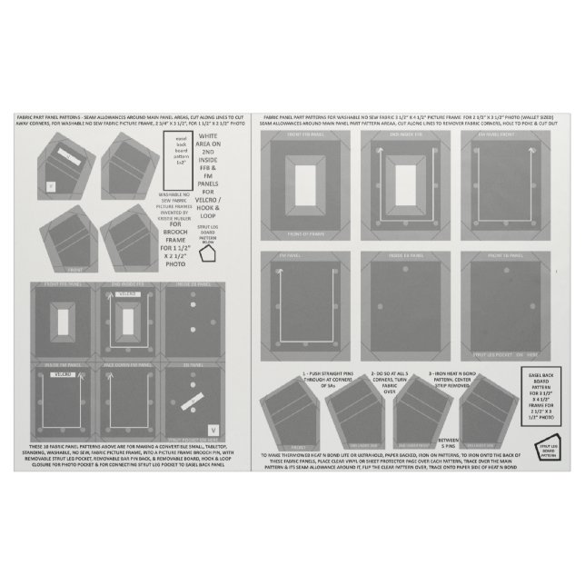 Tissu Zazzle Fabric 2 lavable sans couture grise cadres  (Fat Quarter)
