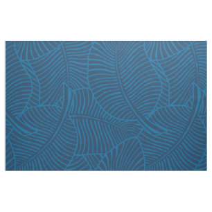 Tissu Zebra Palm Hawaiian Tropical Denim Blue