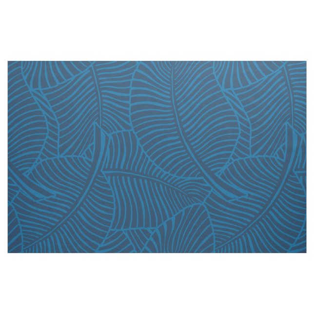 Tissu Zebra Palm Hawaiian Tropical Denim Blue (Fat Quarter)
