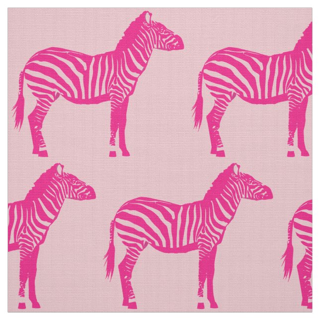 Tissu Zebra Print - Fuchsia et rose clair (Échantillon)