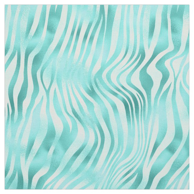 Tissu Zèbre métallique turquoise (Échantillon)