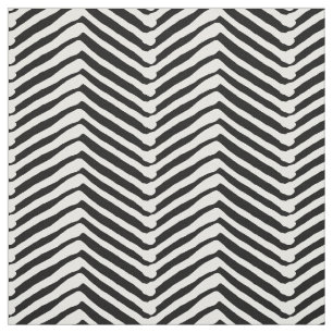 Tissu Zig zag strip noir et blanc motif design moderne