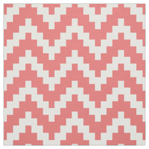 Tissu Zigzag blanc Ikat et Arrière - plan corail personn