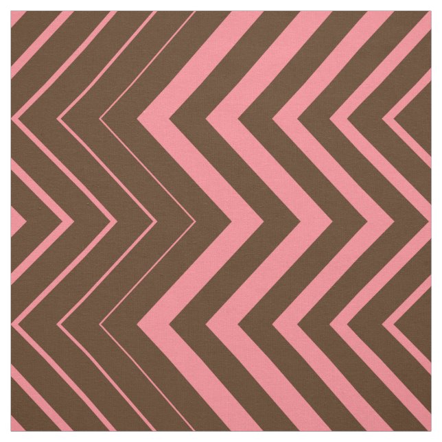 Tissu Zigzag Brown Et Rose Chevron (Échantillon)