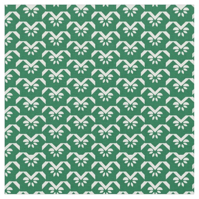 Tissu Zigzag floral vert (Fermer)