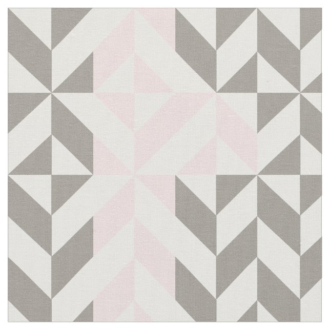Tissu ZigZag géométrique rose et argent (Fermer)